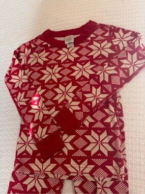 Hanna Andersson Red and Cream Fair Isle Kids Pajama Set